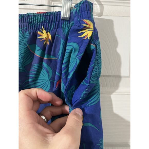 Vintage LL Bean Swim Trunk Board Shorts Mens Sz L Made in USA Floral - Picture 2 of 8